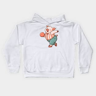 pig bowling Kids Hoodie